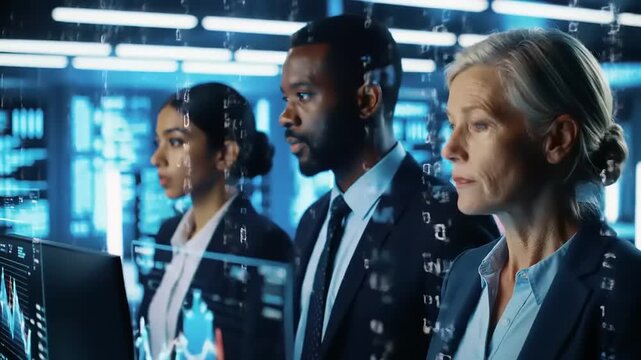 Diverse Team Analyzing Data with Tech Office. - Powered by Adobe