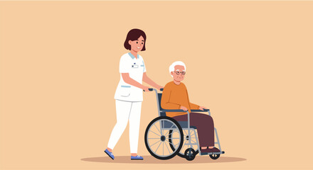 Fototapeta premium Medical Nurse in Nursing Home...