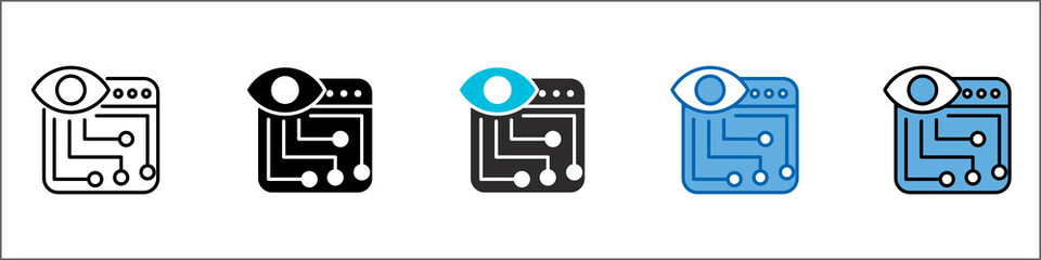 Fototapeta premium Surveillance Icon Pack Multistyle Illustration