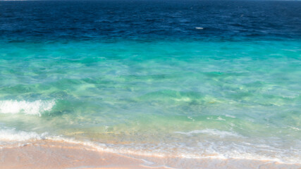 Turquoise Ocean Waves on Sandy Beach Seascape