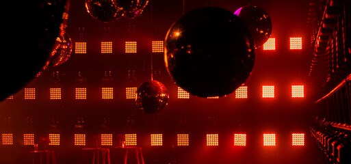 blurred disco background with disco balls
