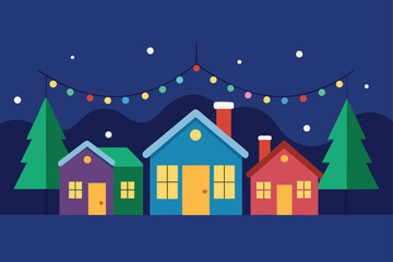 christmas lights on suburban usa houses   (1).eps