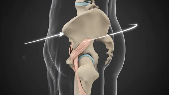 human pelvis rotation anatomy hip joint medical illustration