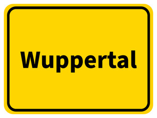 Illustration of a city entrance sign for the city of Wuppertal