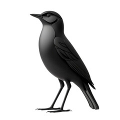 Obraz premium Standing Bird Silhouette on Plain Background
