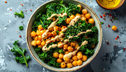 Chickpea and kale buddha bowl	