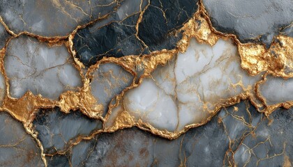 Obraz premium Abstract marble texture with gold veining