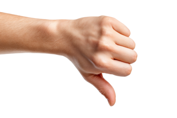A hand displaying a thumbs-down gesture