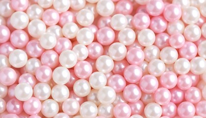 Close-up of pastel pink and cream beads