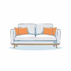 Sofa mit Kissen – moderne Vektorillustration