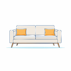 Sofa mit Kissen – moderne Vektorillustration