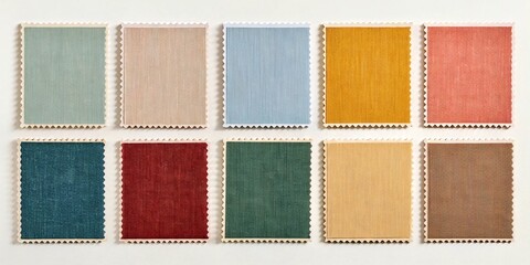 Color Palette Textile Swatches: A carefully curated array of textile swatches displays a spectrum of colors.