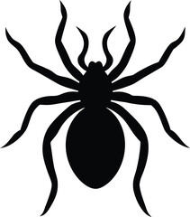 Obraz premium Flat bodied spider silhouette with eight legs isolated on transparent background