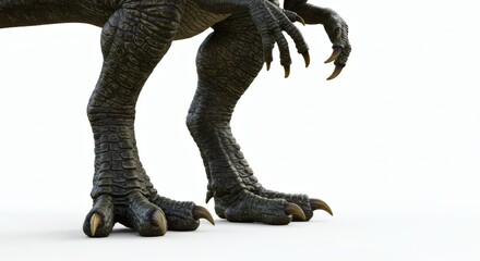 Obraz premium Dinosaurs Claws Ancient Strength on White Backdrop.