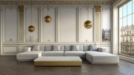 Elegant living room with a grand view.