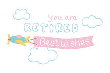 Farewell card on cloud background