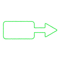 手書き風矢印吹き出し　右矢印　緑色線