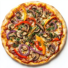 Vegetarian Pizza with Mushrooms and Peppers bell pepper
