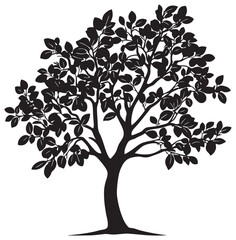Obraz premium Amla tree silhouette drawing