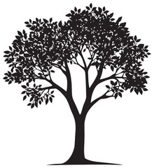 Obraz premium Amla tree silhouette drawing