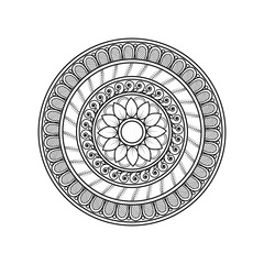 Intricate Black and White Mandala 

