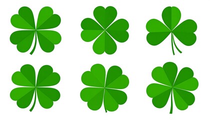 Collection of stylized shamrock shapes