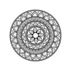 Intricate Black and White Mandala 

