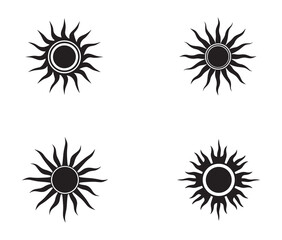 Fototapeta premium Sun symbol silhouette vector