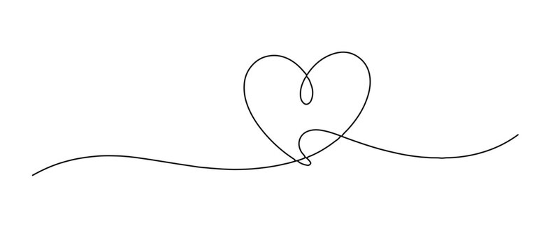 Continious line art Minimalist Heart Line Drawing &ndash; Elegant Continuous Line Art Symbolizing Love and Connection