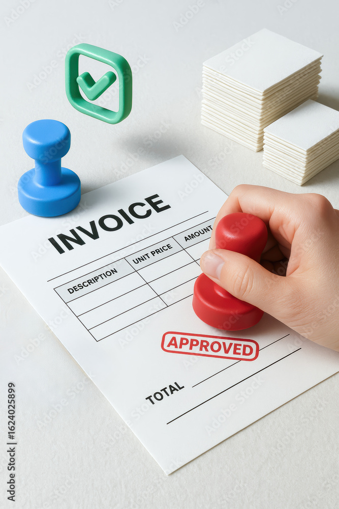 Poster invoice approval inspires confidence with validation authorization and business document audit