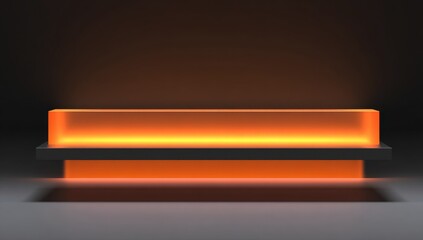 Empty glowing orange display box