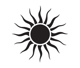 Sun symbol silhouette vector