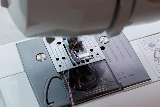 Fototapeta máquina de coser industrial zoom