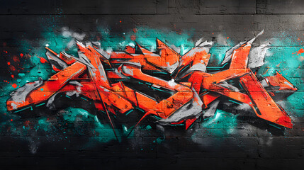 Vibrant Urban Canvas: A Visual Symphony of Color, Culture, and Expression Captured on an Artistic Graffiti Wall in the Heart of the City