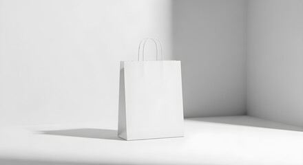 Clean white shopping bag mockup ready for your logo design perfect for retail promotions or product showcasing
