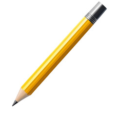 yellow Pencil, school office tool for drawing and writing isolated on transparent background. generative ai