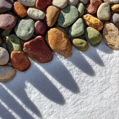 Colored Pebbles on White