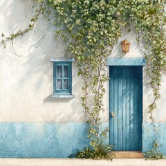 Blue Door and Vines