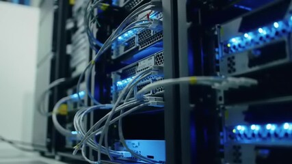 Data Center Server Room Network. - Powered by Adobe