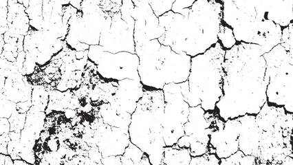 Black and White Cracked Distressed Grunge Texture Vector