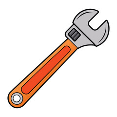 An adjustable wrench with a movable jaw fits various bolt sizes. Durable, versatile, and essential for tightening or loosening nuts in plumbing, automotive, or DIY tasks.
