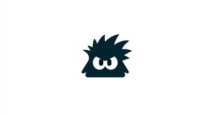 Angry Spiky Creature Icon, Dark Color For Gaming & App Characters