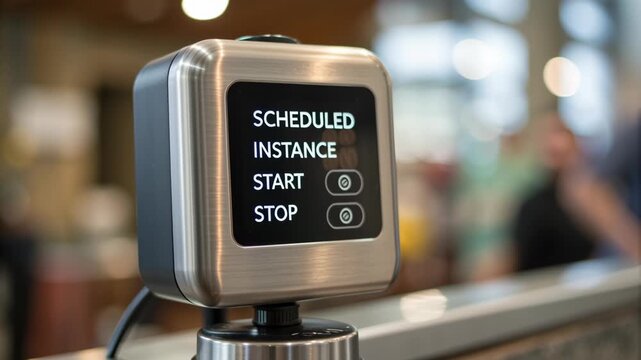 Digital Timer Display for Event Scheduling with Start and Stop Buttons