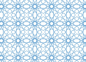 Fototapeta premium Seamless Islamic pattern vector outline background