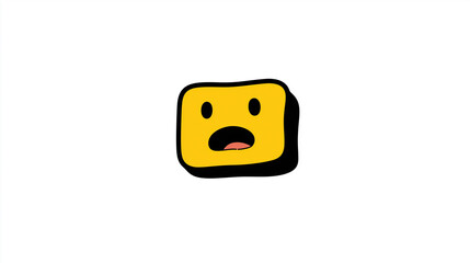 Fototapeta premium Shocked Square Yellow Face Icon, Bold Design for Digital Expressions