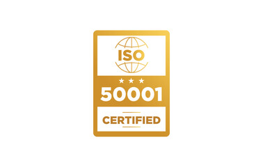 Iso 5001 certification badge vector illustration
