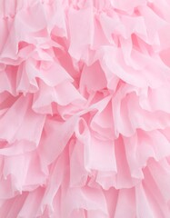 Close-up of tiered pink fabric