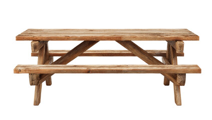 Rustic wooden picnic table