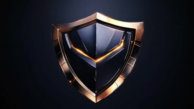 Futuristic Golden Shield Logo Animation