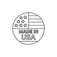 Made in usa circular emblem with stars and stripes